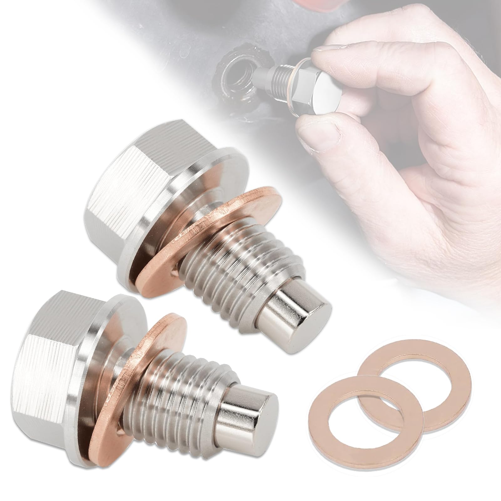 2 Stück Magnetische Ölablassschraube, M12 x 1,25 Magnetische Dichtung Ölwannenablassmutter, Ölwannenwanne Aus Rücklaufablassschraube Auto Adapter mit 4 Dichtungen 2 Stück Magnetische Ölablassschraube, M12 x 1,25 Magnetische Dichtung Ölwannenablassmutter, Ölwannenwanne Aus Rücklaufablassschraube Auto Adapter mit 4 Dichtungen von AFEION