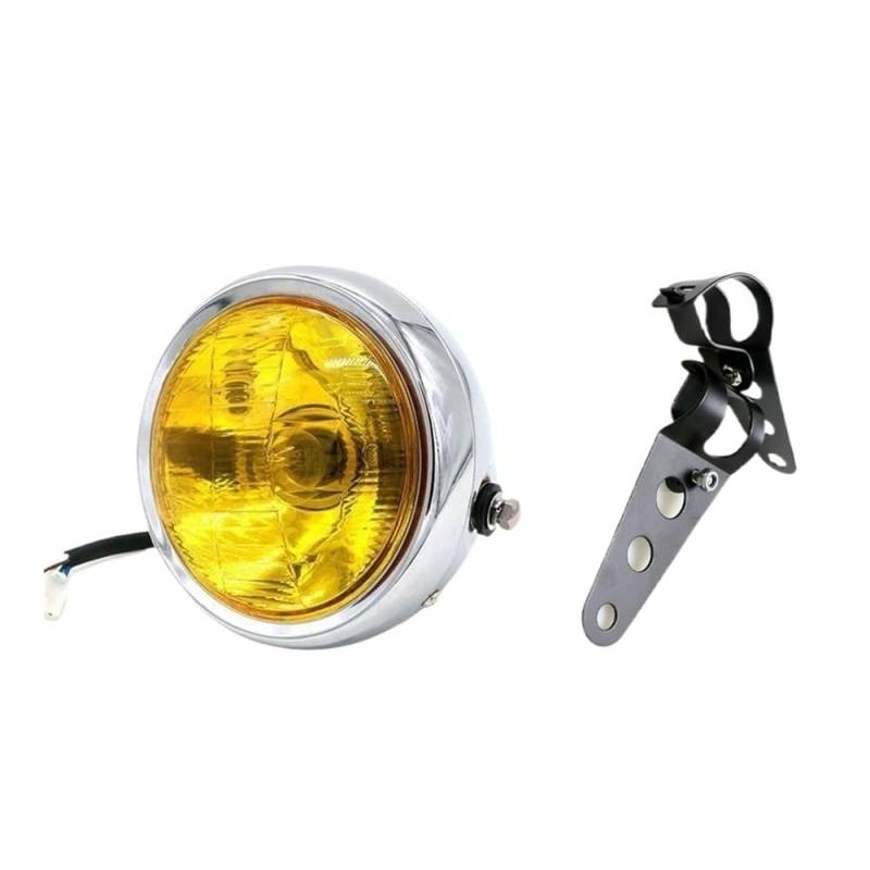 Motorrad-Lichthalterung Universal Motorrad Fern-/Abblendlicht Scheinwerfer Motorrad Große Front Licht Roller Motor Scheinwerfer Moto Runde Kopf Lichter 12V von AFHEG