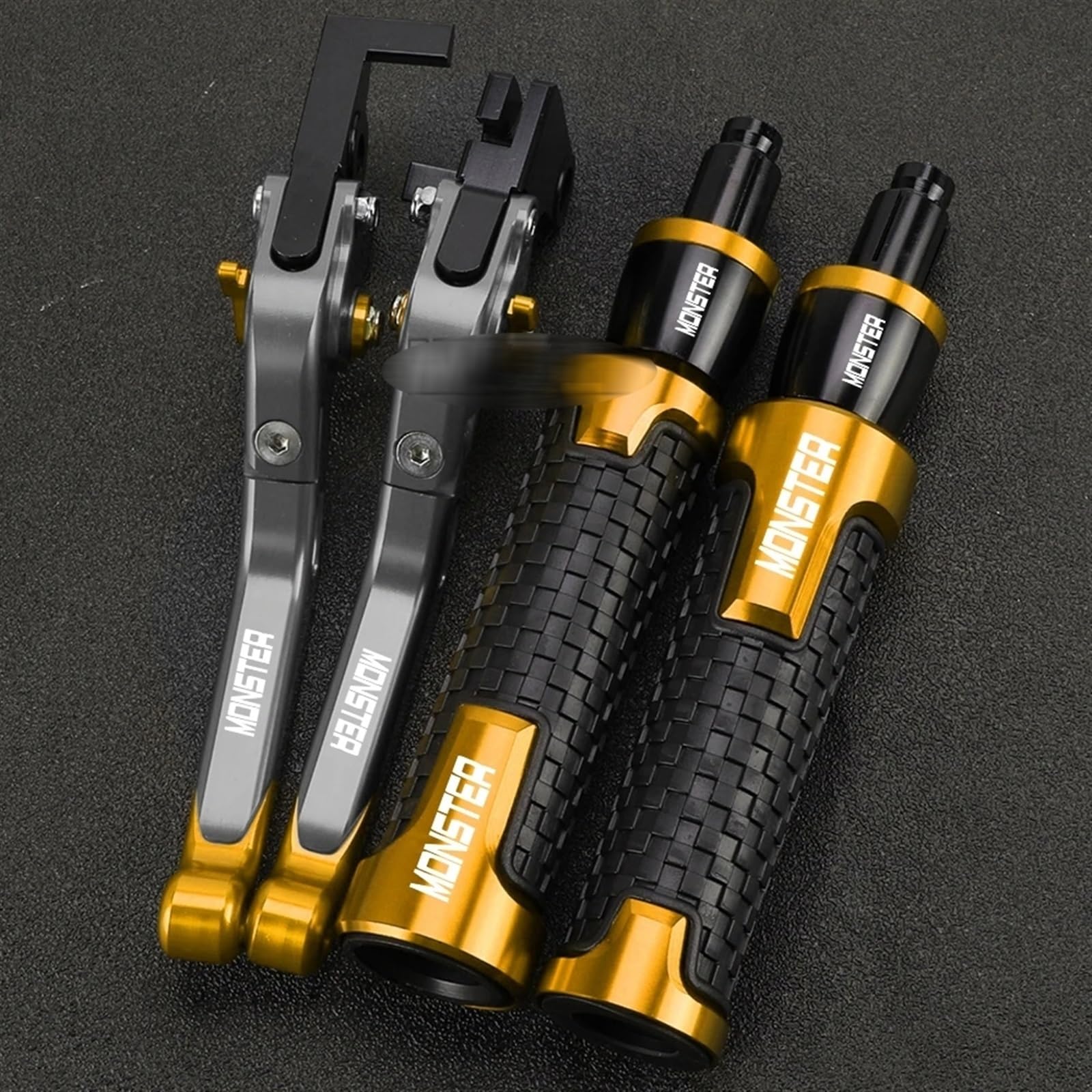 Motorrad Bremshebel Kupplungssatz Motorradbremskupplungshebel Und Lenkergriffe Enden Für D┐ucati M┐onster 1000 2003-2006 M┐onster 750 900 M900 D┐ark 1999-2003 2002(R) von AFSDK