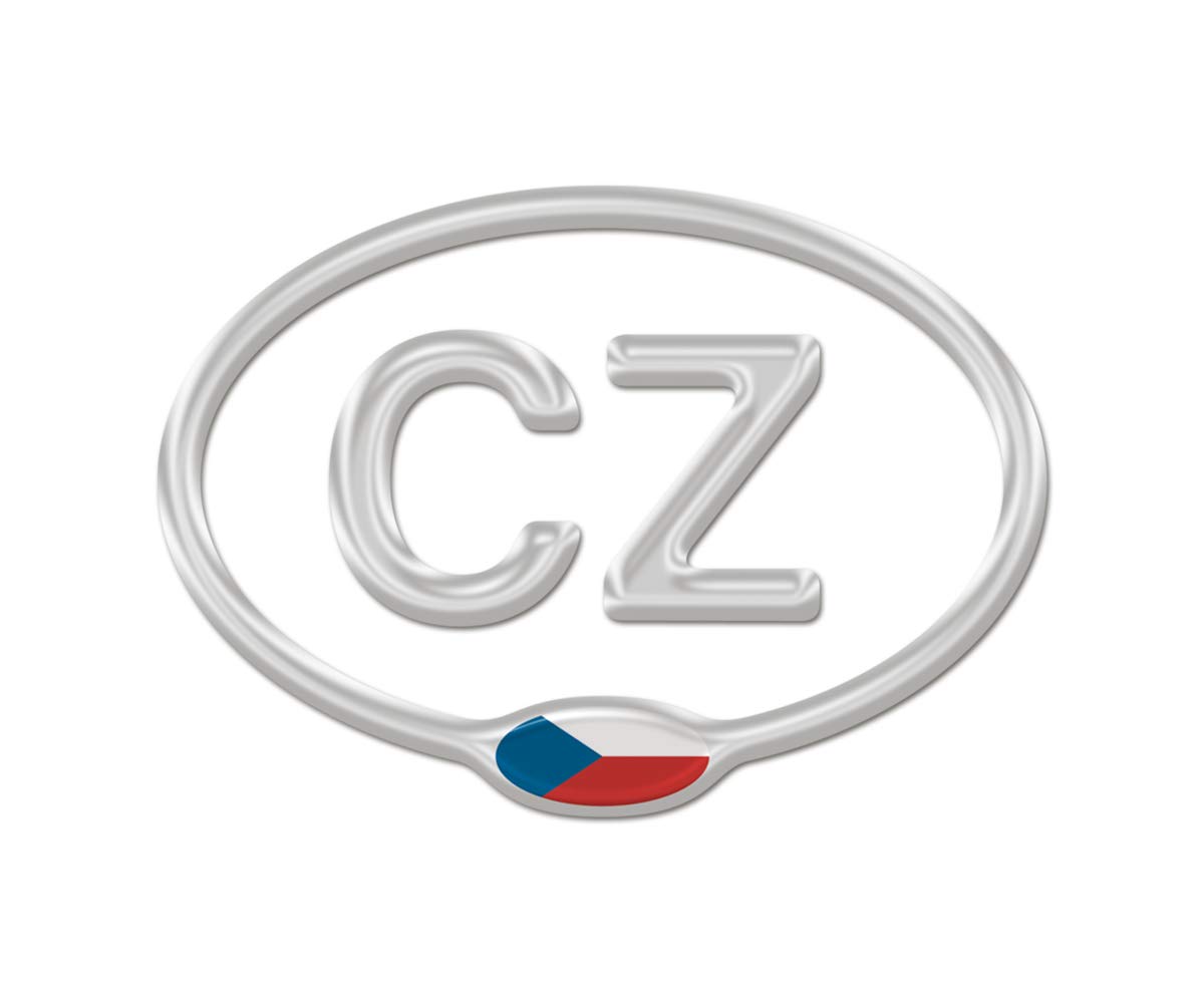 AG Design A-CZ-007 3D Aufkleber Tschechien mit Fahne CZ 12, 5x9 cm - Silber von AG Design