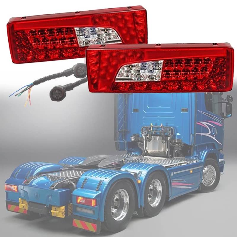 AGALUS Rücklicht Heckleuchte für SCANIA G400 G450 P500 R500, 24V Linke/Rechte Rückleuchten Rücklichter Auto Hinten Ersatz, 2241860 2241859,1 Pcs- Right With Buzzer von AGALUS