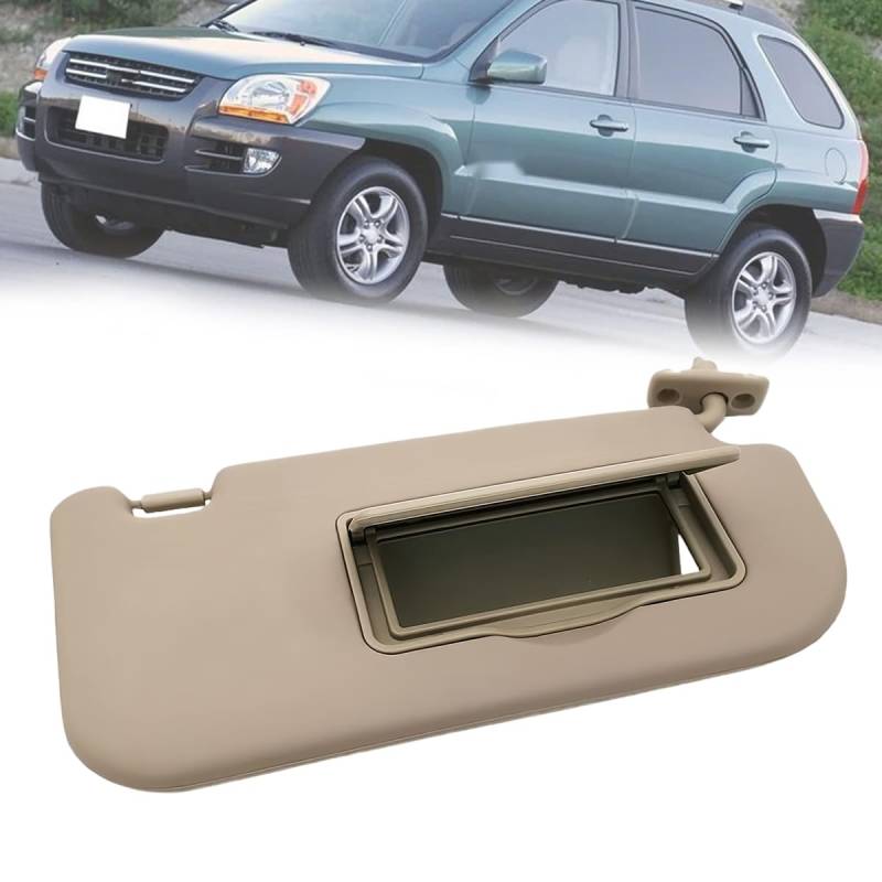 Innen Sonnenblende für Kia Sportage 2005-2010, Windschutzscheibe Visier Sonnenschutz Auto Linke Rechte Fahrerseite Beifahrer mit Spiegel, Beige Grau 8520103000,Beige- Right von AGALUS