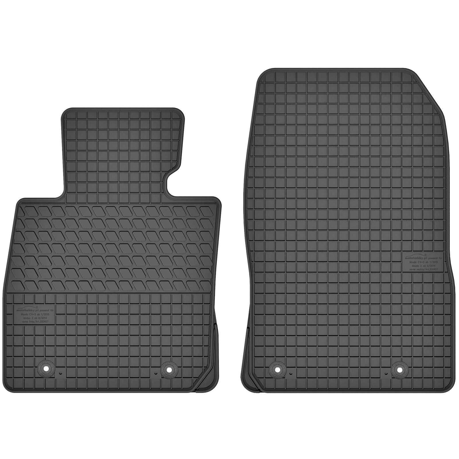 AGCPdirect 200407-2 Gummi Matten Fußmatten Passgenau Vorne Set für Mazda CX-3 2015 - 2021 von AGCPdirect