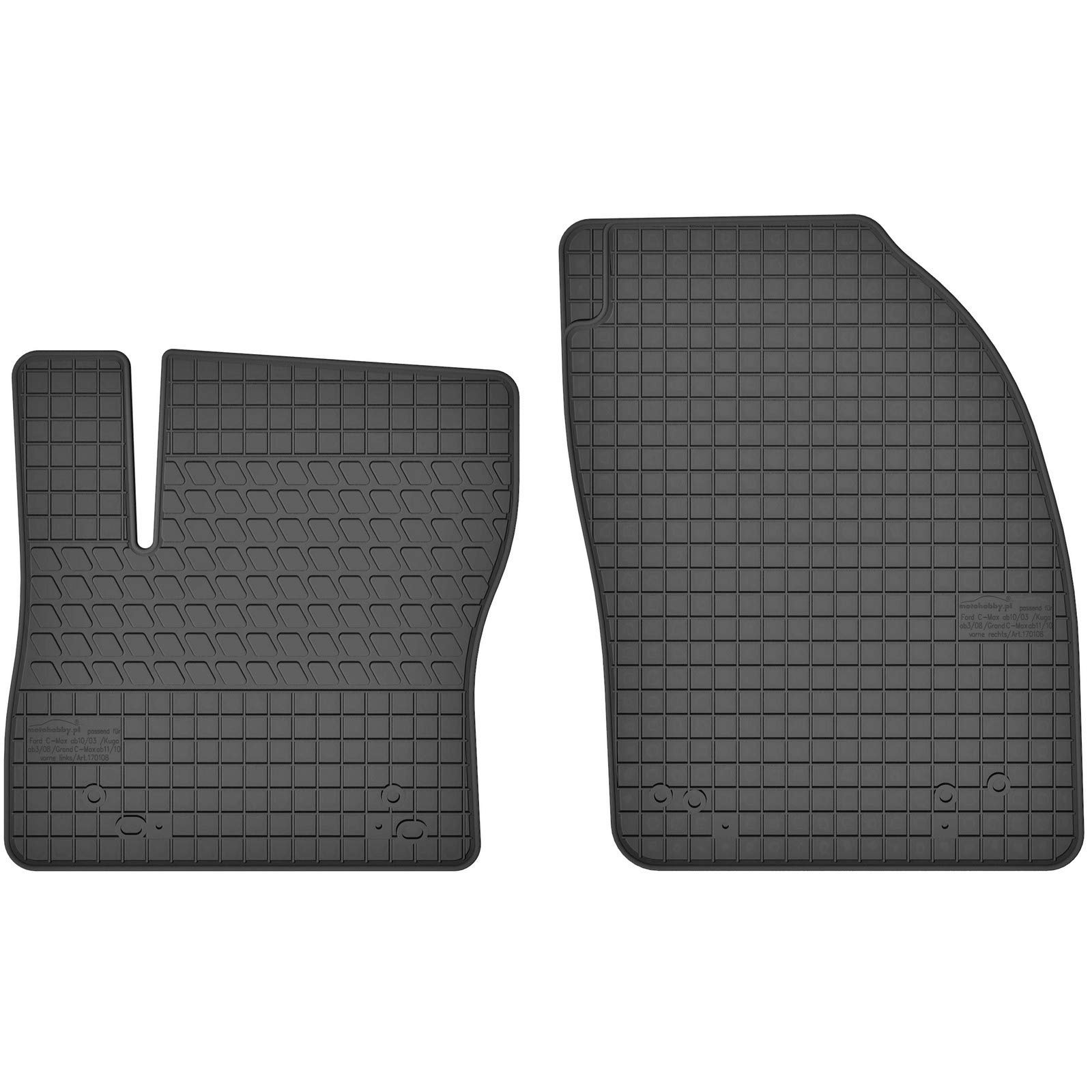 AGCPdirect Gummi Matten Fußmatten Passgenau Vorne Set für Ford C-Max 2003-2019 und Ford Kuga 2008-2012 von AGCPdirect