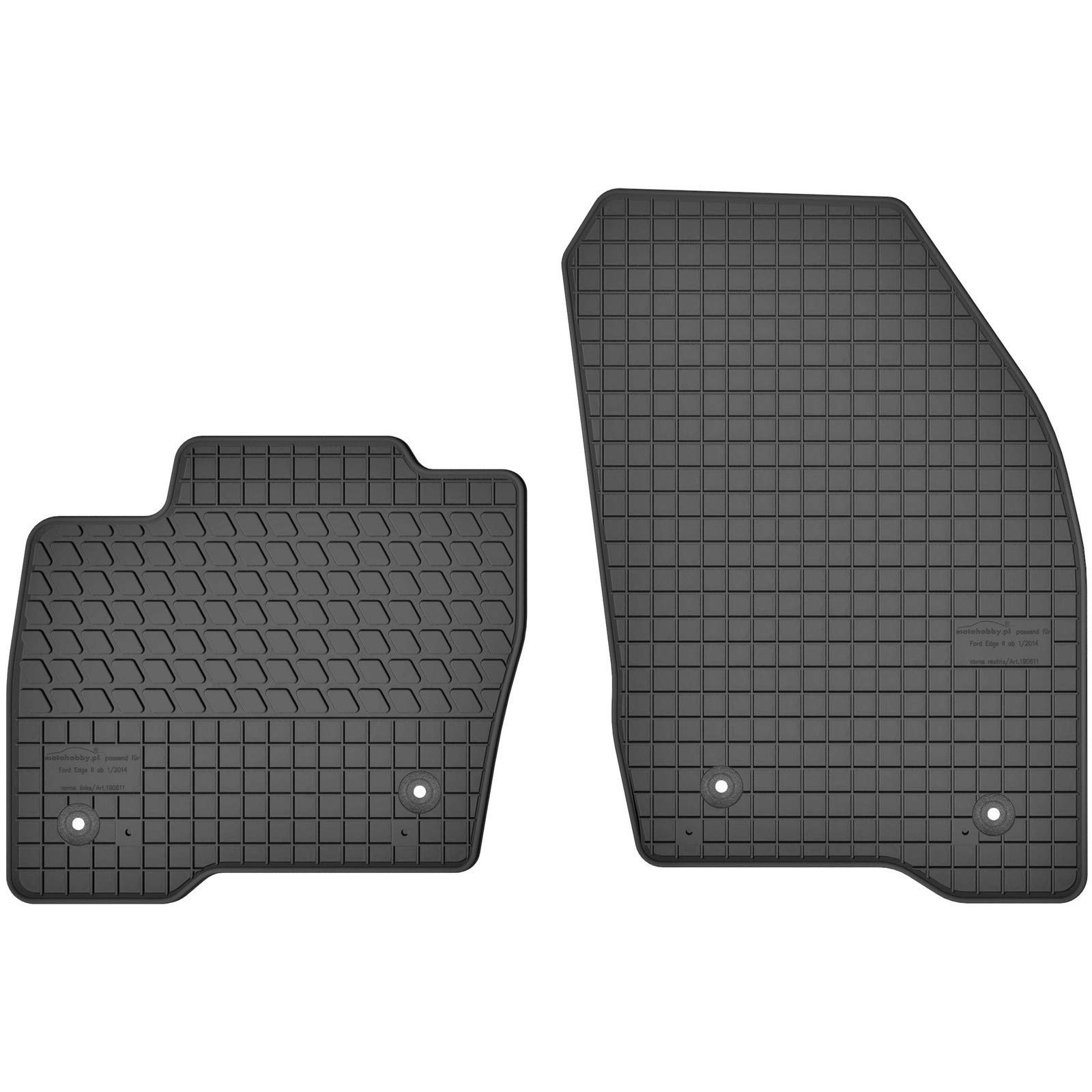 AGCPdirect Gummi Matten Fußmatten Passgenau Vorne Set für Ford Edge 2015-2021 von AGCPdirect