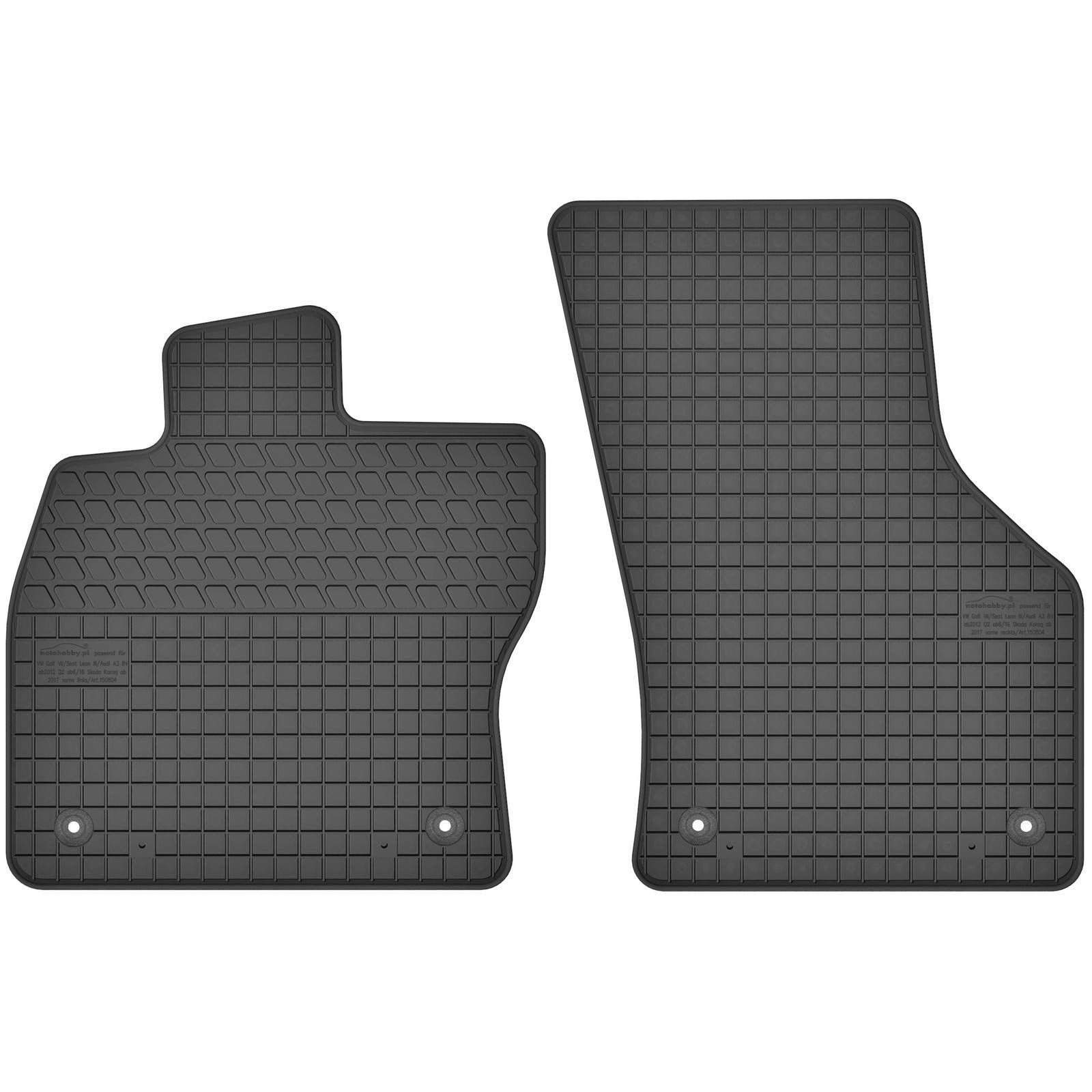 AGCPdirect Gummi Matten Fußmatten Passgenau Vorne Set für Volkswagen Golf 7 2012-2020 und VW Tarek 2016-2021 und VW Tharu 2016-2021 von AGCPdirect