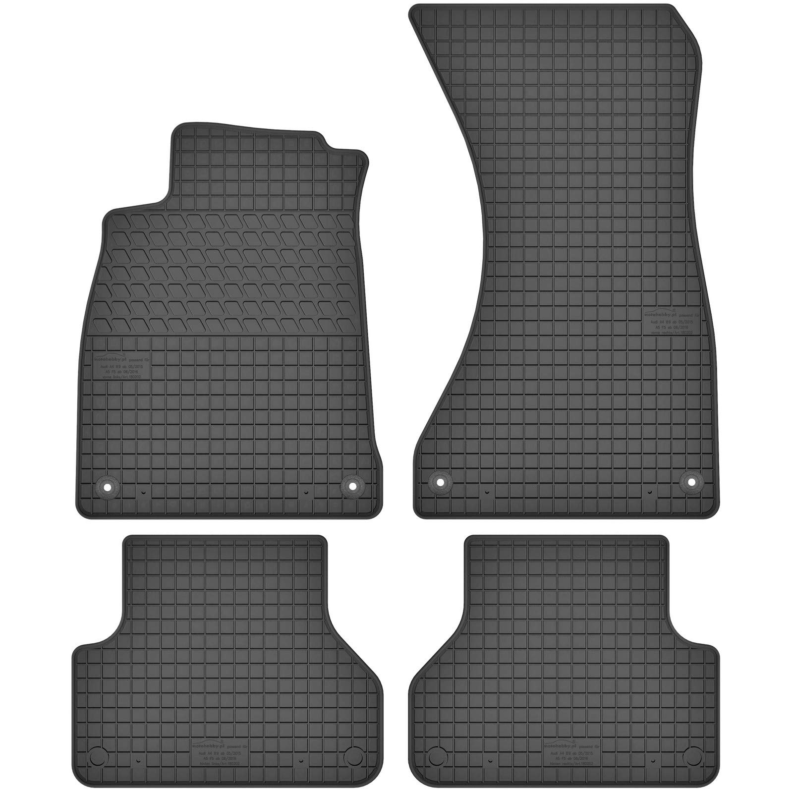 AGCPdirect Gummi Matten Fußmatten Passgenau 4-teilig Set für Audi A4 B9 2015-2021 und Audi A5 F5 2016-2021 von AGCPdirect