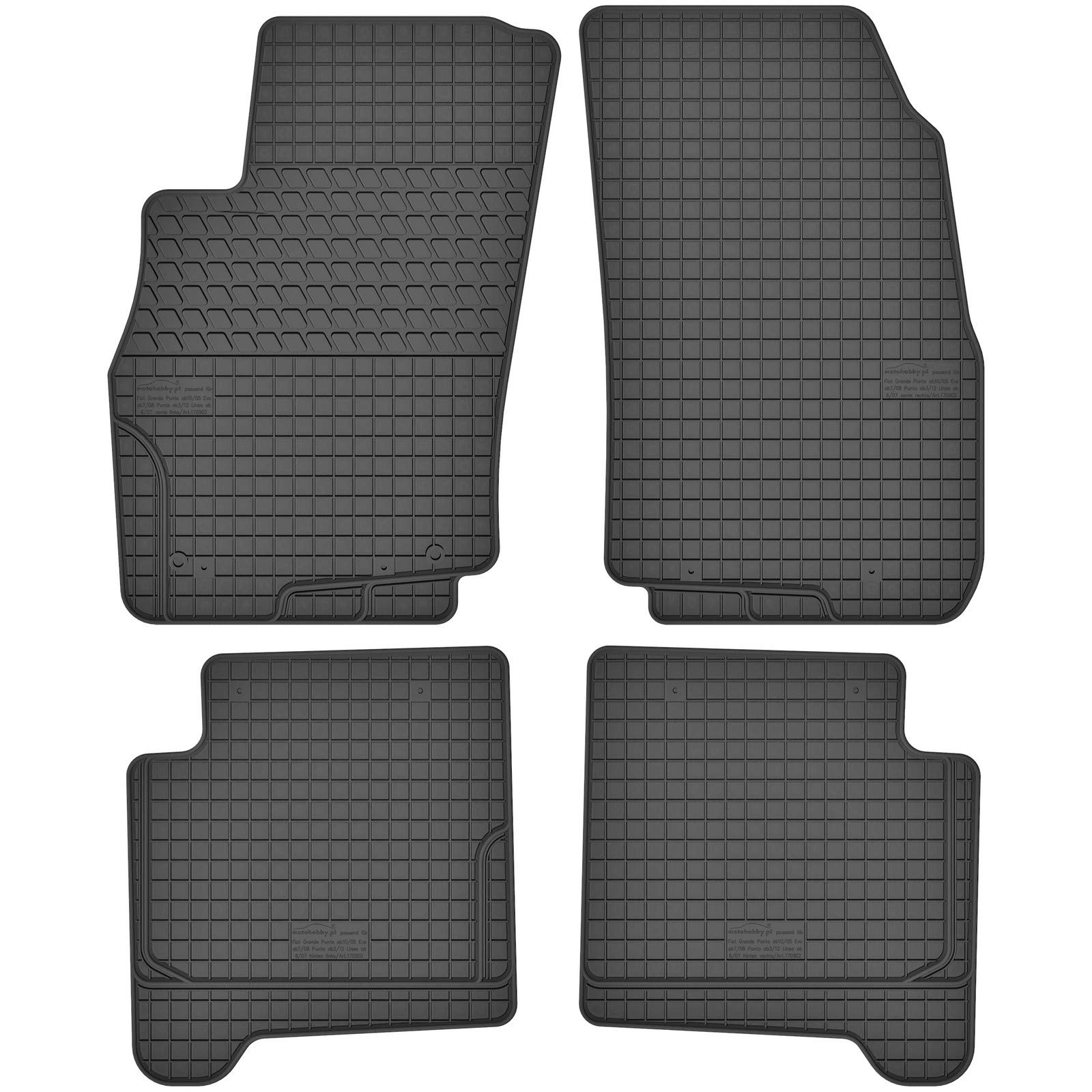 AGCPdirect Gummi Matten Fußmatten Passgenau 4-teilig Set für FIAT Grande Punto 2005-2012 und FIAT Linea 2007-2015 und FIAT Punto Evo 2009-2012 und FIAT Punto 3 2012-2021 AGCPdirect Gummi Matten Fußmatten Passgenau 4-teilig Set für FIAT Grande Punto 2005-2012 und FIAT Linea 2007-2015 und FIAT Punto Evo 2009-2012 und FIAT Punto 3 2012-2021 von AGCPdirect