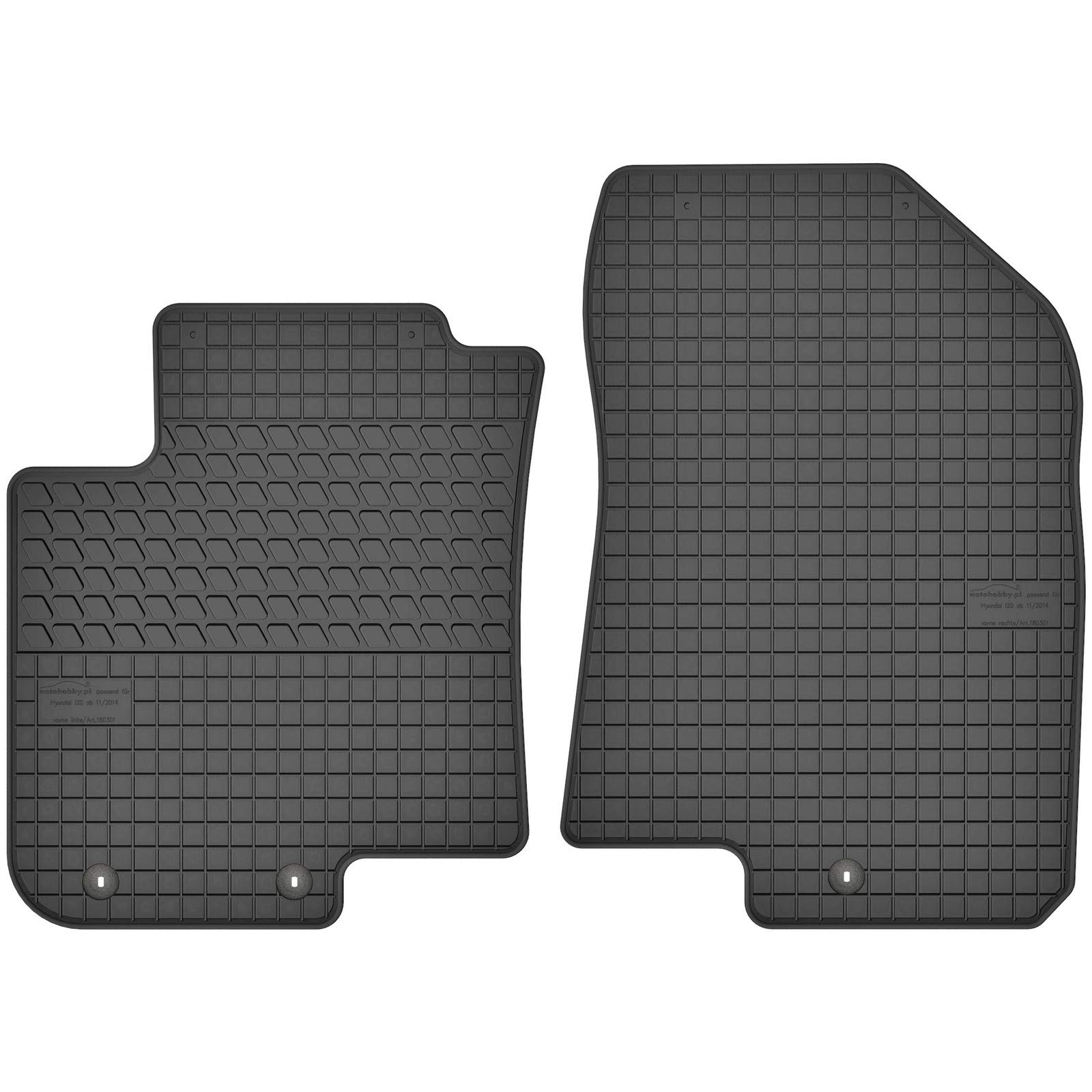 AGCPdirect Gummi Matten Fußmatten Passgenau Vorne Set für Hyundai i20 2 2014-2021 von AGCPdirect