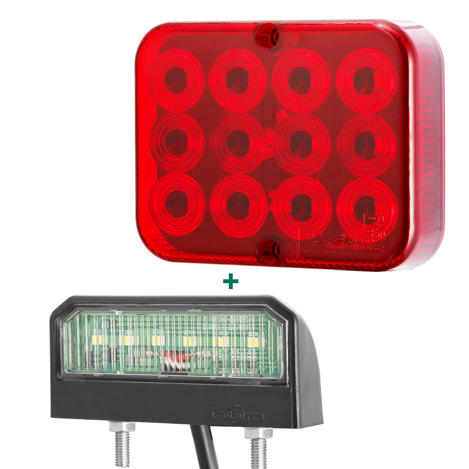 AGRISHOP 1 stück LED Rot Nebelschluß-Leuchte Beleuchtung 12v 12leds für Anhänger,1 stück LED Autokennzeichen Leuchten 12/24V weiß Lizenz Kennzeichenbeleuchtung Wasserdicht für Wohnwagen LKW E-MARK AGRISHOP 1 stück LED Rot Nebelschluß-Leuchte Beleuchtung 12v 12leds für Anhänger,1 stück LED Autokennzeichen Leuchten 12/24V weiß Lizenz Kennzeichenbeleuchtung Wasserdicht für Wohnwagen LKW E-MARK von AGRISHOP