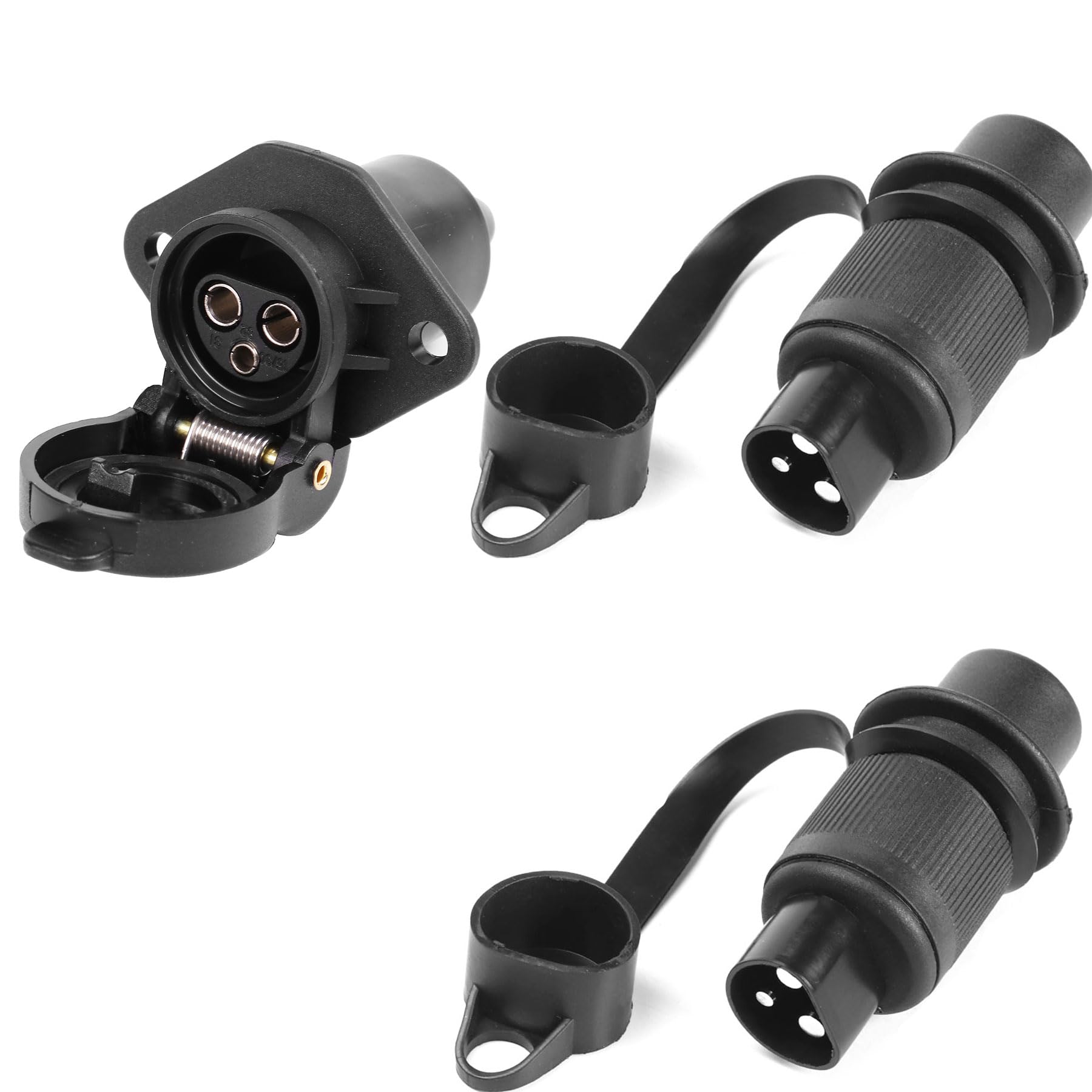AGRISHOP 2X Anhänger Stecker 3polig und 1xAnhänger Steckdose Flach Dreipoliger Landmaschinen Stecker Steckdose Traktor 3pol AGRISHOP 2X Anhänger Stecker 3polig und 1xAnhänger Steckdose Flach Dreipoliger Landmaschinen Stecker Steckdose Traktor 3pol von AGRISHOP