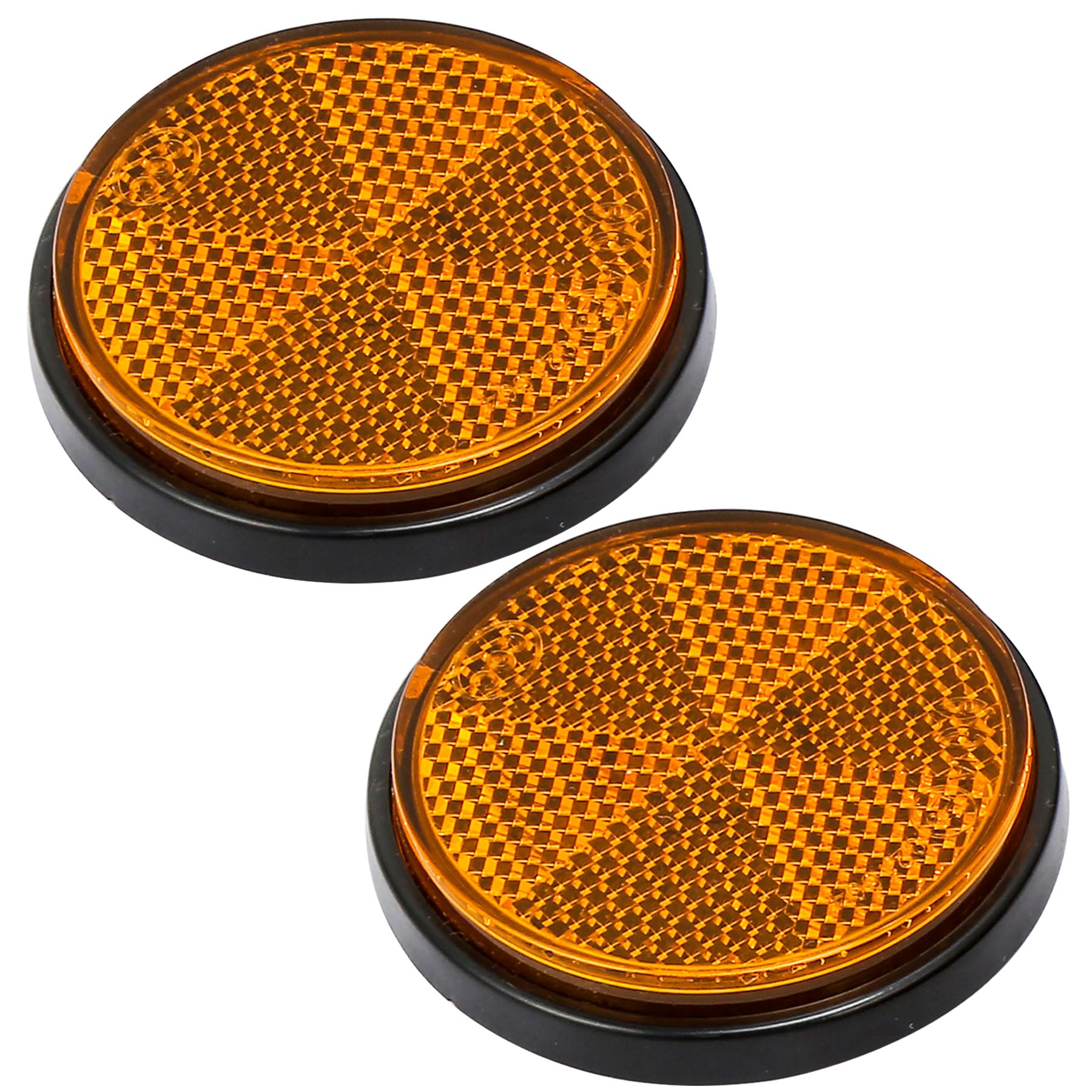 AGRISHOP 2X Reflektoren zum Kleben Orange Rund Rückstrahler Selbstklebend Katzenauge Anhänger Reflektor für Zaun Wohnwagen LKW KFZ RV AGRISHOP 2X Reflektoren zum Kleben Orange Rund Rückstrahler Selbstklebend Katzenauge Anhänger Reflektor für Zaun Wohnwagen LKW KFZ RV von AGRISHOP