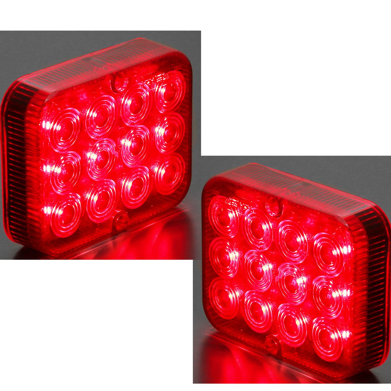AGRISHOP 2xLED Rot Nebelschluß-Leuchte Beleuchtung 12v24v 2.4w für Anhänger mit Zulassung E-MARK,KfZ 12LEDs Nebel lampe Nebelleuchte,Rückleuchten Anhänger Heckleuchten Wasserdicht für Wohnwagen LKW von AGRISHOP