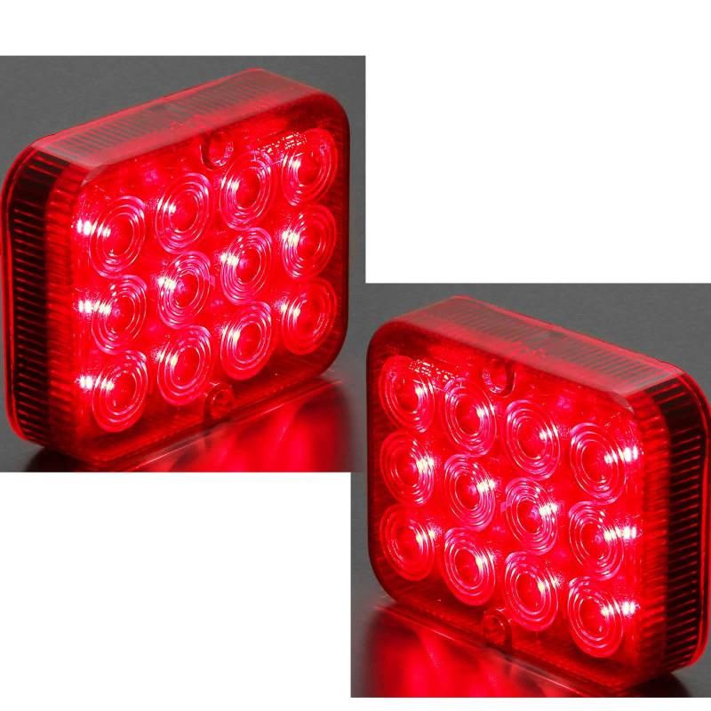 AGRISHOP 2xLED Rot Nebelschluß-Leuchte Beleuchtung 12v24v 2.4w für Anhänger mit Zulassung E-MARK,KfZ 12LEDs Nebel lampe Nebelleuchte,Rückleuchten Anhänger Heckleuchten Wasserdicht für Wohnwagen LKW von AGRISHOP