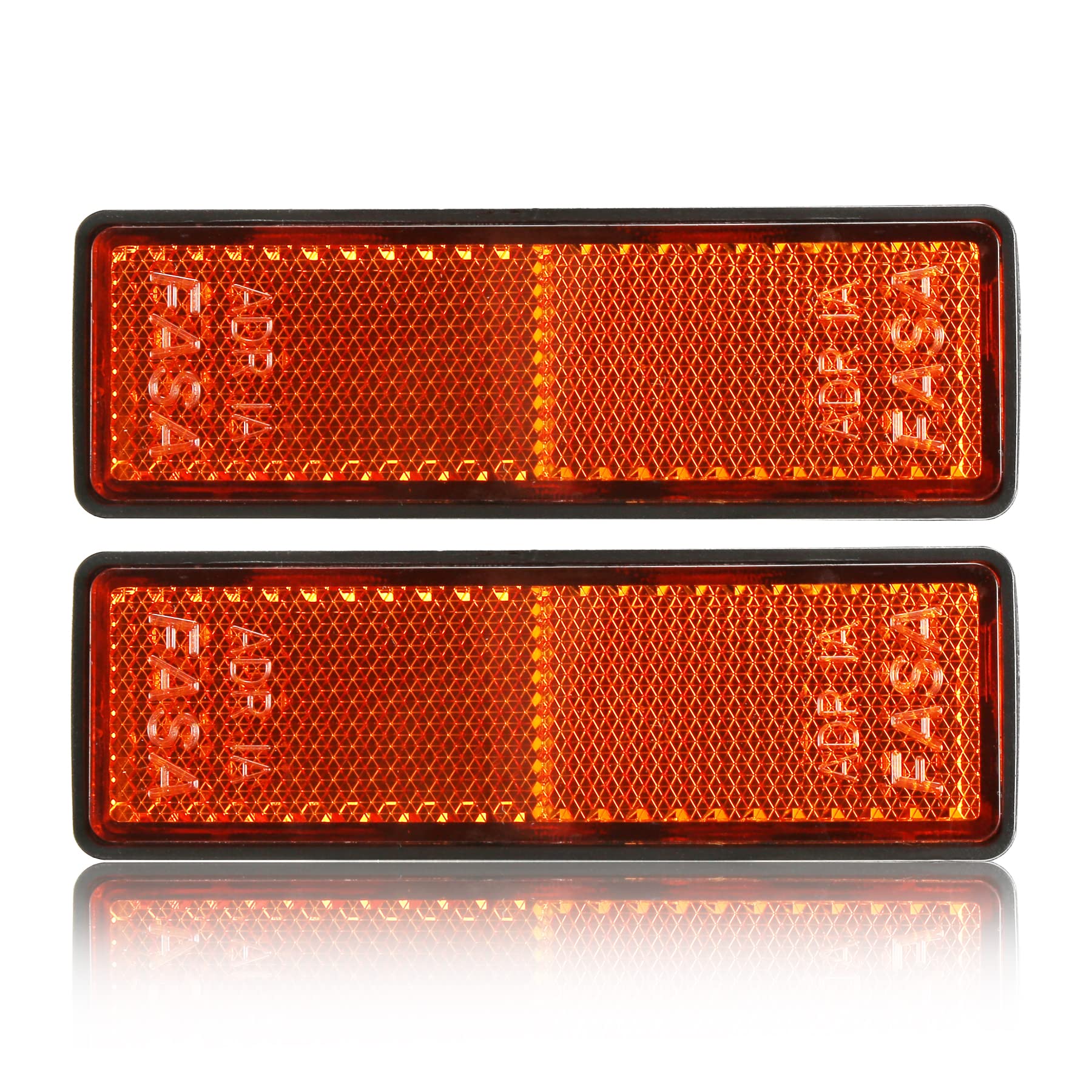 AGRISHOP 2xReflektor Orange Rechteckige Selbstklebend, 97.7x32x9mm,mit E11-Prüfzeichen,Reflektoren Rückstrahler, Katzenauge Wohnwagen,Rückstrahler Streuscheibe (Eckige/Orange/Selbstklebend/2Stück) AGRISHOP 2xReflektor Orange Rechteckige Selbstklebend, 97.7x32x9mm,mit E11-Prüfzeichen,Reflektoren Rückstrahler, Katzenauge Wohnwagen,Rückstrahler Streuscheibe (Eckige/Orange/Selbstklebend/2Stück) von AGRISHOP