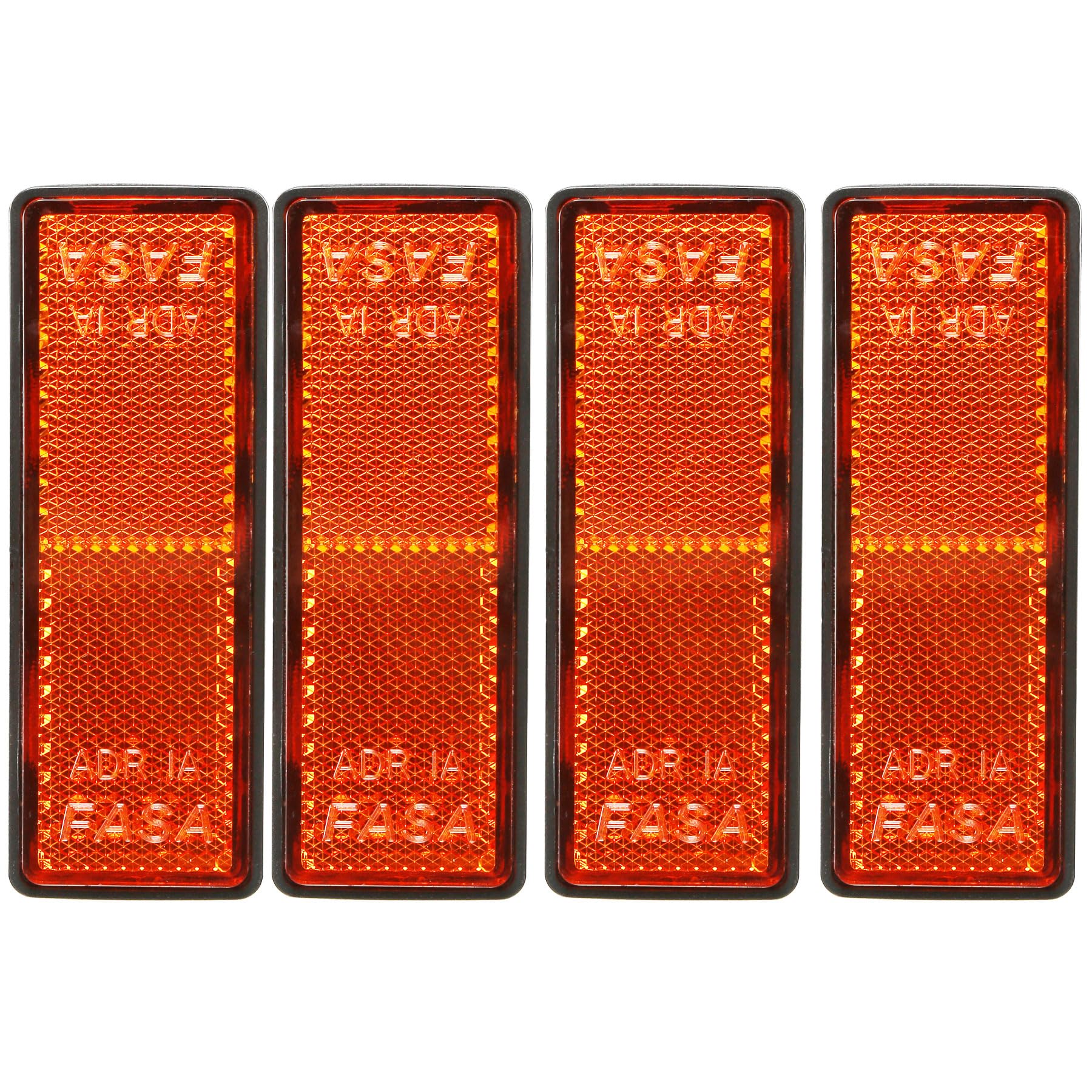 AGRISHOP 4x Rechteckige Reflektoren zum Kleben Orange Eckige Reflektoren Selbstklebend Katzenauge Anhänger Reflektor für Zaun Wohnwagen Traktor AGRISHOP 4x Rechteckige Reflektoren zum Kleben Orange Eckige Reflektoren Selbstklebend Katzenauge Anhänger Reflektor für Zaun Wohnwagen Traktor von AGRISHOP