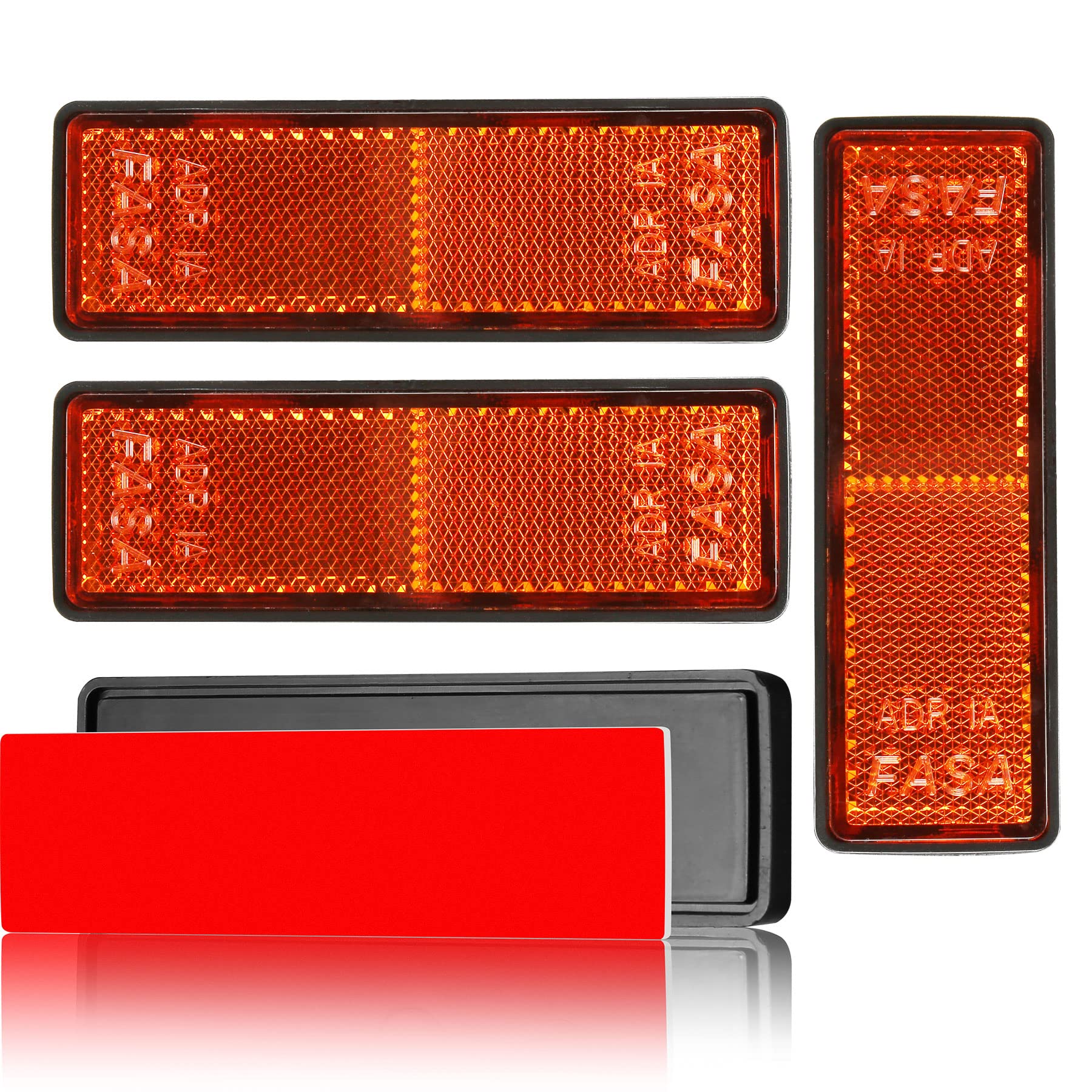 AGRISHOP 4x Reflektoren Rückstrahler,Reflektoren Anhänger PKW Selbstklebend,Orange Rechteckige Reflektoren,97.7x32x9mm,Katzenauge Selbstklebend,Rückstrahler Anhänger Gelb(Eckige/Selbstklebend/Gelb) AGRISHOP 4x Reflektoren Rückstrahler,Reflektoren Anhänger PKW Selbstklebend,Orange Rechteckige Reflektoren,97.7x32x9mm,Katzenauge Selbstklebend,Rückstrahler Anhänger Gelb(Eckige/Selbstklebend/Gelb) von AGRISHOP