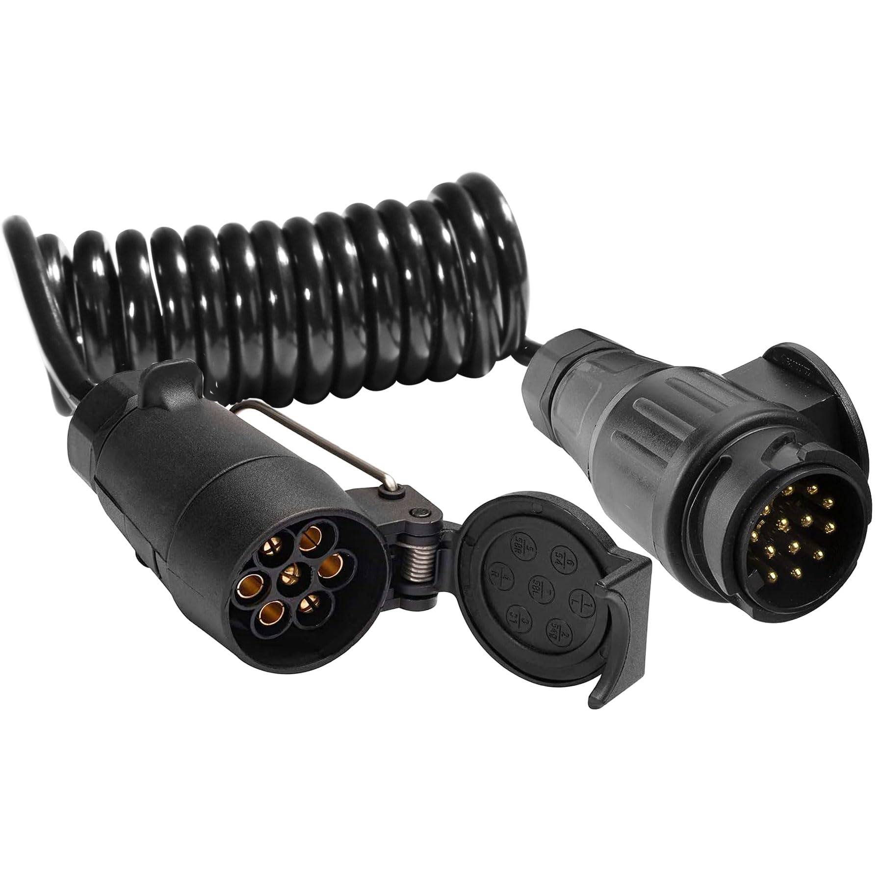 AGRISHOP Anhänger Verlängerungskabel Adapter13-Polig auf 7 Polig,1.8M Spiralkabel Anhänger 13 polig Anhänger Verlängerung mit Männlich Weiblich Stecker,Adapter Anhängerkupplung 13 auf 7 polig CE AGRISHOP Anhänger Verlängerungskabel Adapter13-Polig auf 7 Polig,1.8M Spiralkabel Anhänger 13 polig Anhänger Verlängerung mit Männlich Weiblich Stecker,Adapter Anhängerkupplung 13 auf 7 polig CE von AGRISHOP