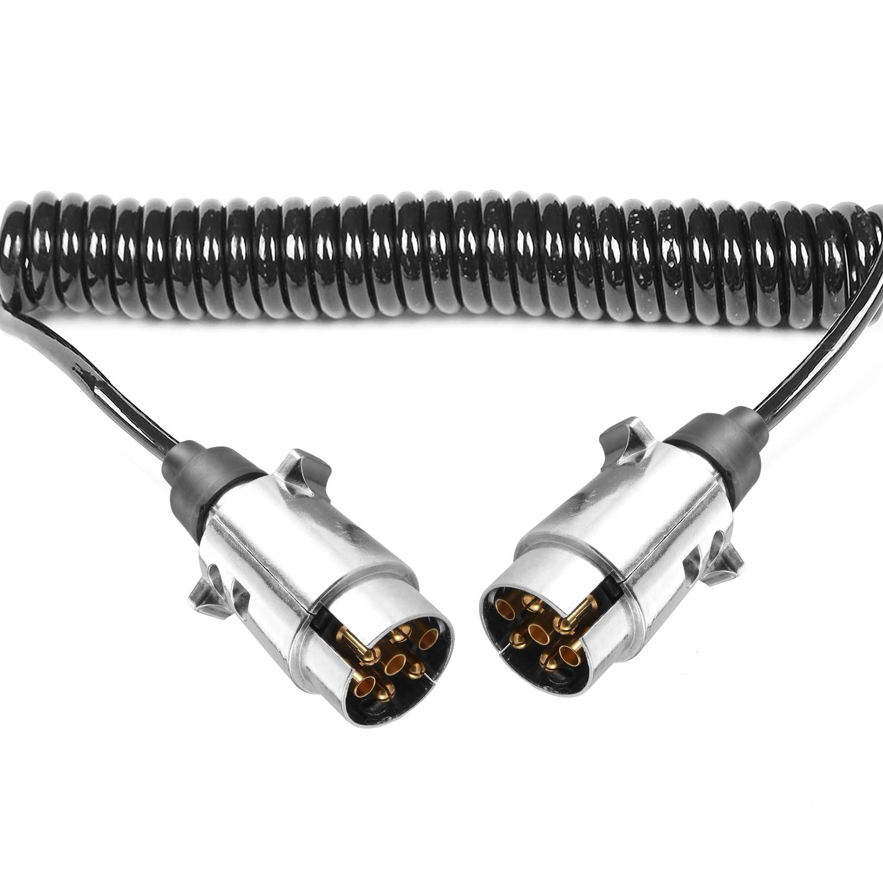 AGRISHOP Anhänger Verlängerungskabel Max. 2.2M Anhangerkabel 12V 7Polig Spiralkabel 7-7 poliger Anhänger Stecker Metall AGRISHOP Anhänger Verlängerungskabel Max. 2.2M Anhangerkabel 12V 7Polig Spiralkabel 7-7 poliger Anhänger Stecker Metall von AGRISHOP
