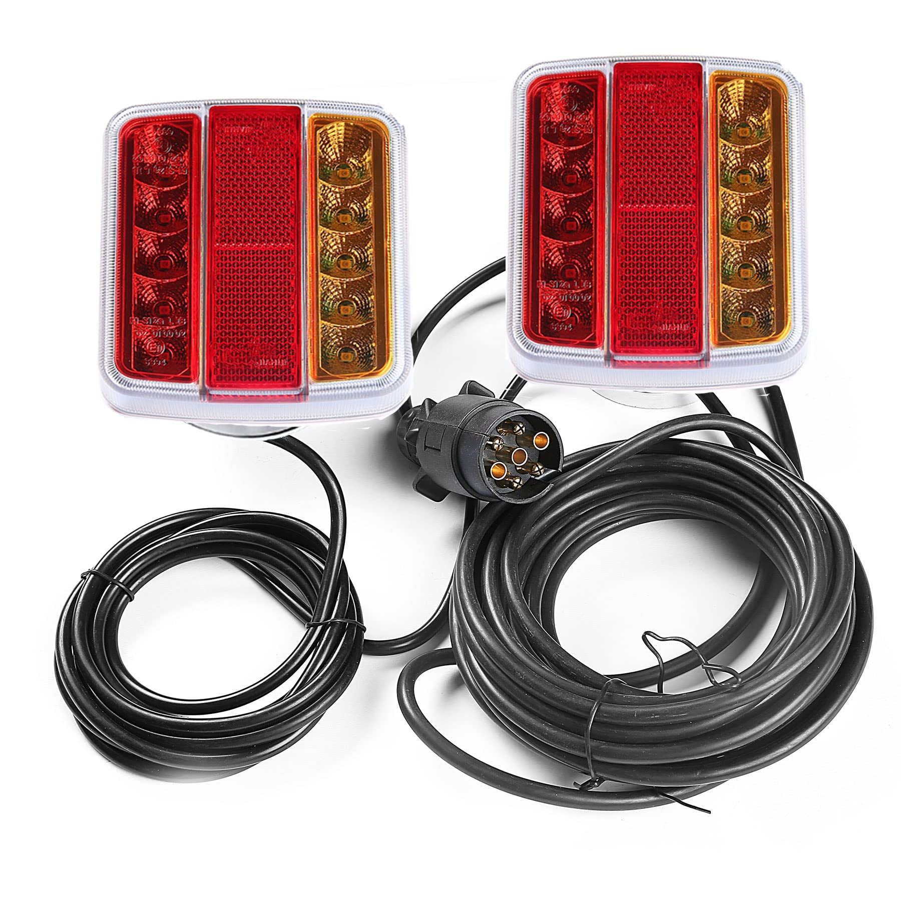 AGRISHOP LED Anhänger Rückleuchten Magneten 5Funktion E Prüfzeichen,12V Led Anhänger Beleuchtung verkabelt mit 7poligem Stecker - 7,5m Kabel Magnetische led rücklichter für Anhänger Van PKW Wohnwagen AGRISHOP LED Anhänger Rückleuchten Magneten 5Funktion E Prüfzeichen,12V Led Anhänger Beleuchtung verkabelt mit 7poligem Stecker - 7,5m Kabel Magnetische led rücklichter für Anhänger Van PKW Wohnwagen von AGRISHOP