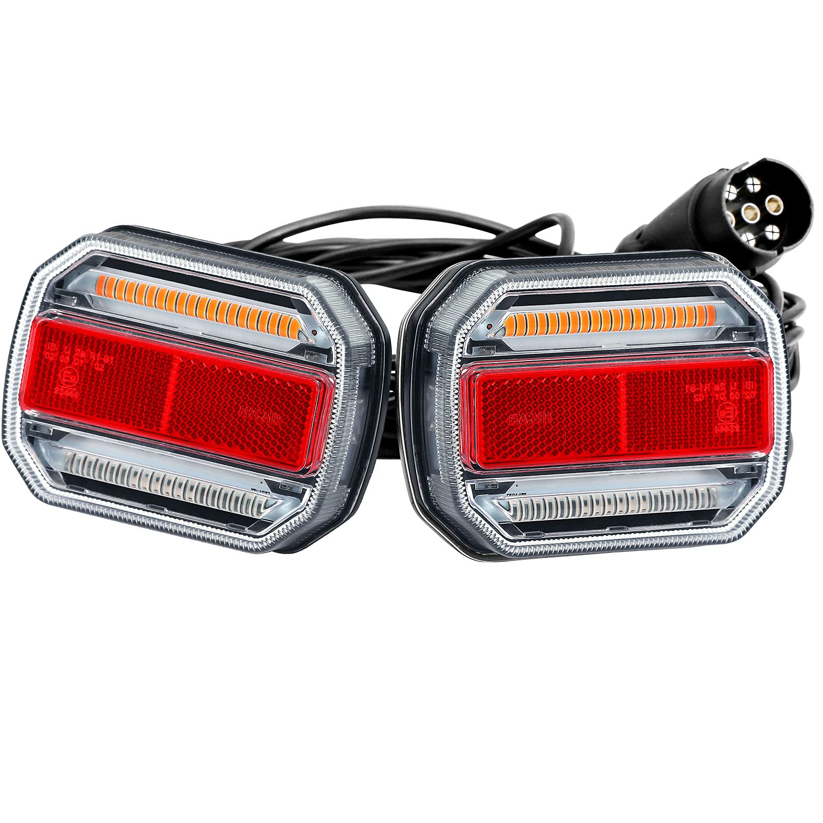 AGRISHOP Magnetische LED Rückleuchten für Anhänger Set 10-30V,LED Anhänger Heckleuchten Dynamisch Fließend,LED Rückleuchten Anhänger mit Magneten 7Poligem Stecker 7,5m Kabel Wasserdicht E-Mark AGRISHOP Magnetische LED Rückleuchten für Anhänger Set 10-30V,LED Anhänger Heckleuchten Dynamisch Fließend,LED Rückleuchten Anhänger mit Magneten 7Poligem Stecker 7,5m Kabel Wasserdicht E-Mark von AGRISHOP