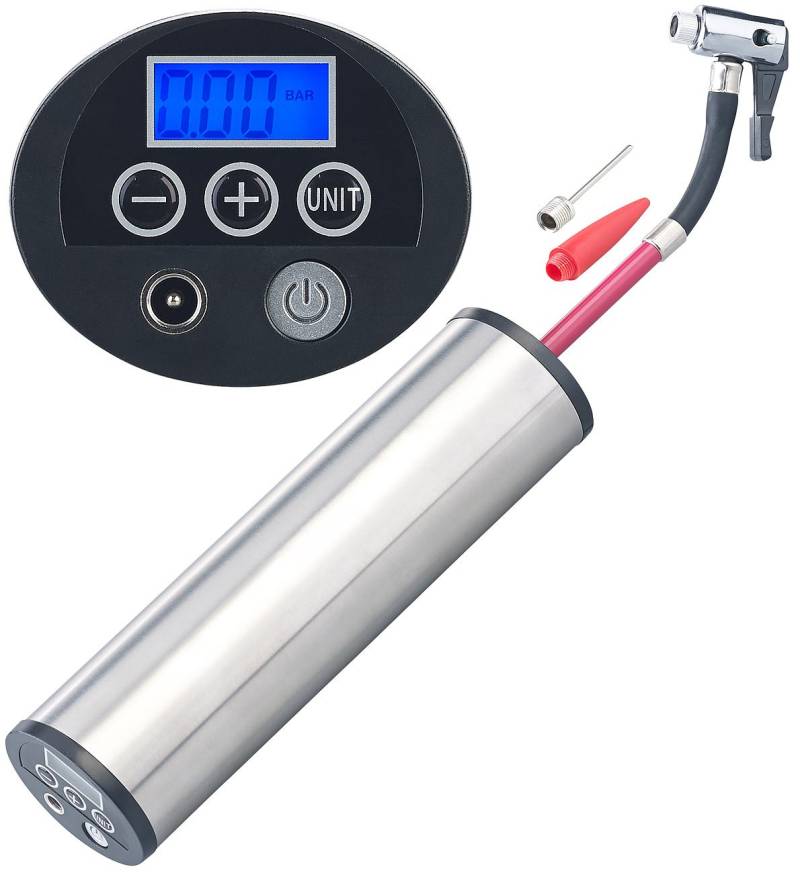 AGT Professional Akku Fahrradpumpe: Akku-Kompressor-Luftpumpe für Reifen, Bälle u.v.m., LCD, bis 150 psi (Digital Pumpe, Akku Luftpumpe Fahrrad, Elektronische) von AGT Professional