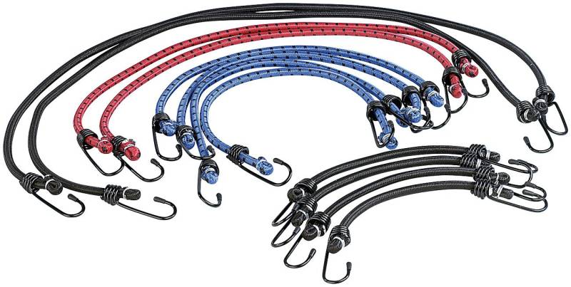 AGT Gepäckspanner Fahrrad: 12er-Set extra-starke Universal-Gepäckspanner in 4 Längen (Gepäckspanner kurz, Spanngummi Set, Gepäckspinne) von AGT
