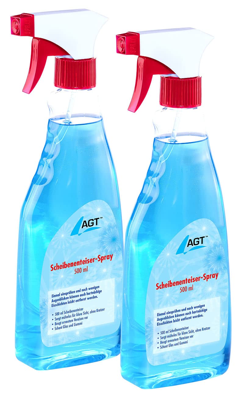 AGT Enteiserspray: Scheibenenteiser, 2X 500 ml, schützt vor Wiedervereisung (Autoenteiser) von AGT