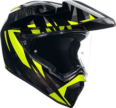 AGV AX9 Carbon Steppa, Endurohelm - Dunkelgrau/Grau/Neon-Gelb - S von AGV