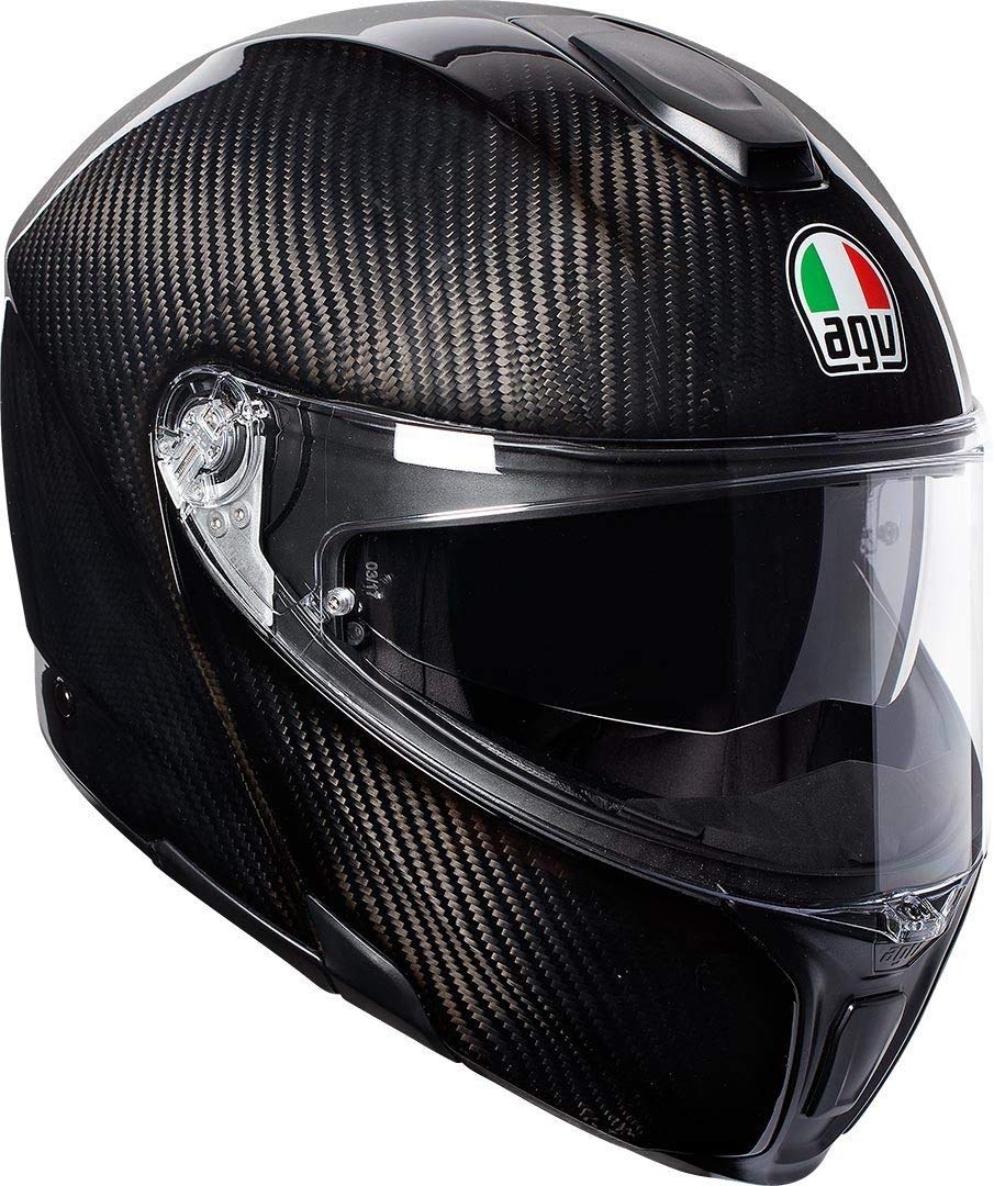 AGV Herren Sportmodular Motorrad Helm, Glossy Carbon, XXL von AGV