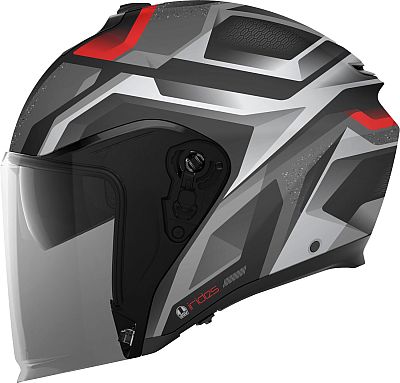 AGV Irides Zurigo, Jethelm - Matt Schwarz/Grau/Rot - XXL von AGV