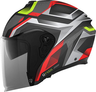AGV Irides Zurigo, Jethelm - Schwarz/Rot/Neon-Gelb - L von AGV