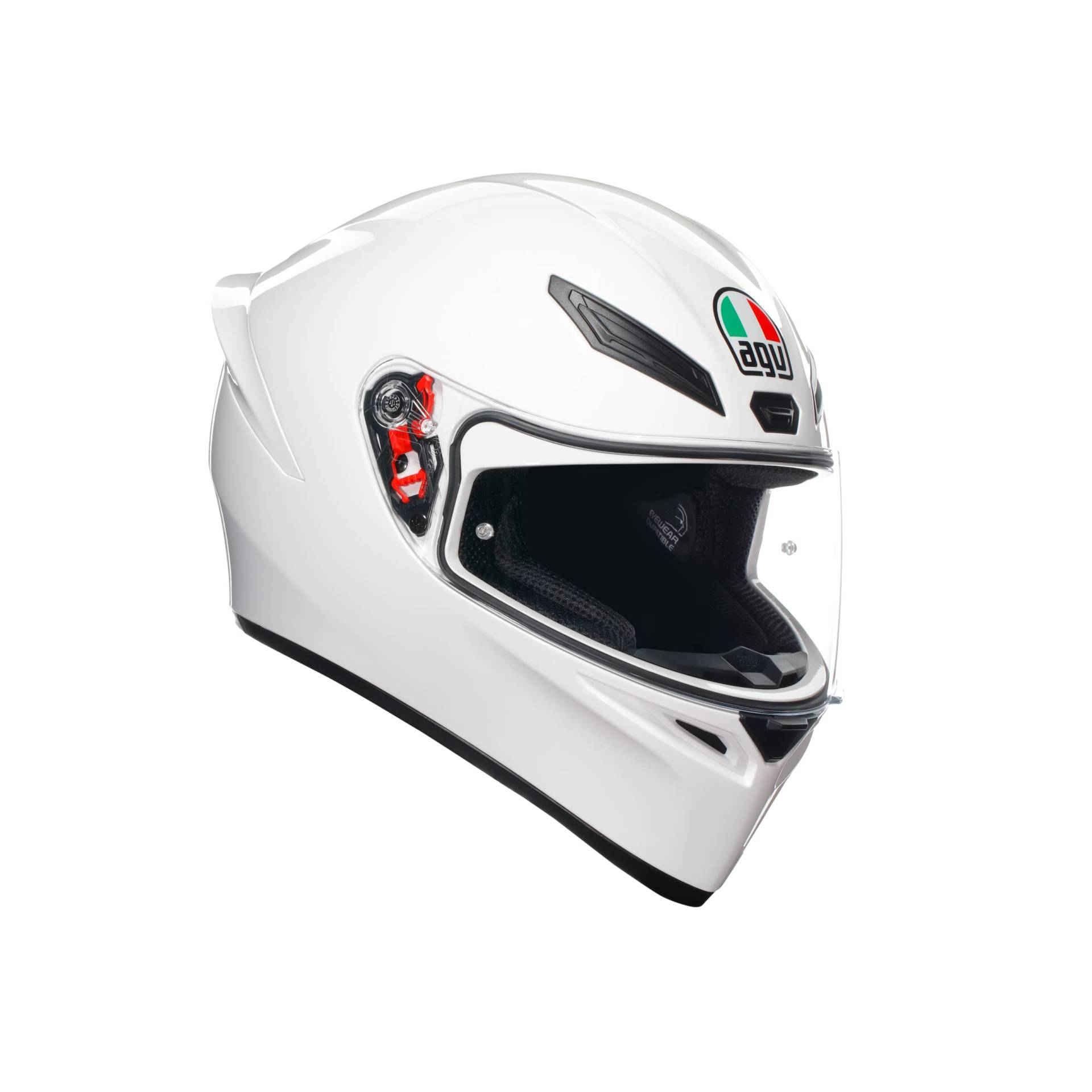 AGV - K1 S E2206 Motorrad Helm, Herren ECE Vollvisier Motorradhelm, Racing Style mit Aerodynamischem Spoiler, Kratzfestem Visier, 190° Sichtfeld, mit Intercom Ready, Weiß AGV - K1 S E2206 Motorrad Helm, Herren ECE Vollvisier Motorradhelm, Racing Style mit Aerodynamischem Spoiler, Kratzfestem Visier, 190° Sichtfeld, mit Intercom Ready, Weiß von AGV