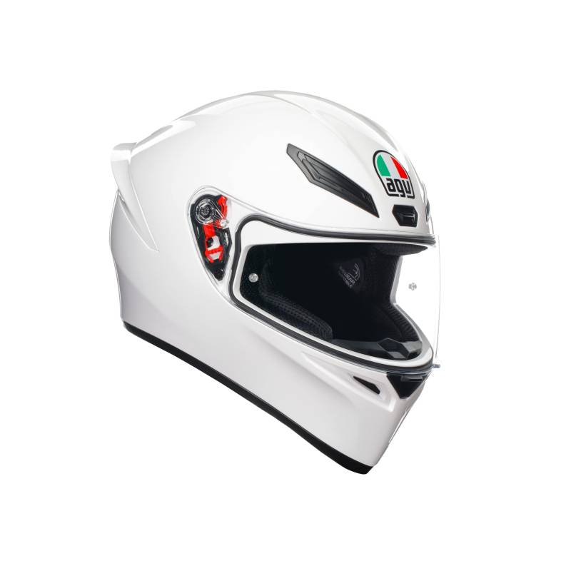 AGV - K1 S E2206 Motorrad Helm, Herren ECE Vollvisier Motorradhelm, Racing Style mit Aerodynamischem Spoiler, Kratzfestem Visier, 190° Sichtfeld, mit Intercom Ready, Weiß von AGV