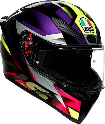 AGV K1 S Fastlap, Integralhelm - Schwarz/Lila/Pink/Neon-Gelb - XL von AGV