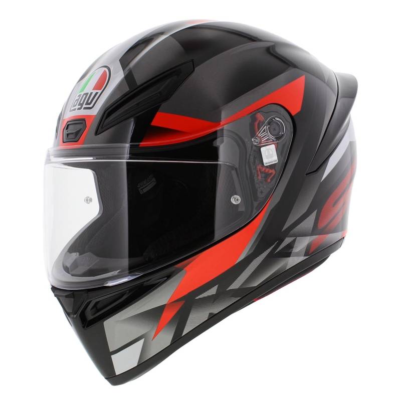 AGV K1 S Fastlap Schwarz Grau Rot sportlicher Motorrad Helm, M von AGV