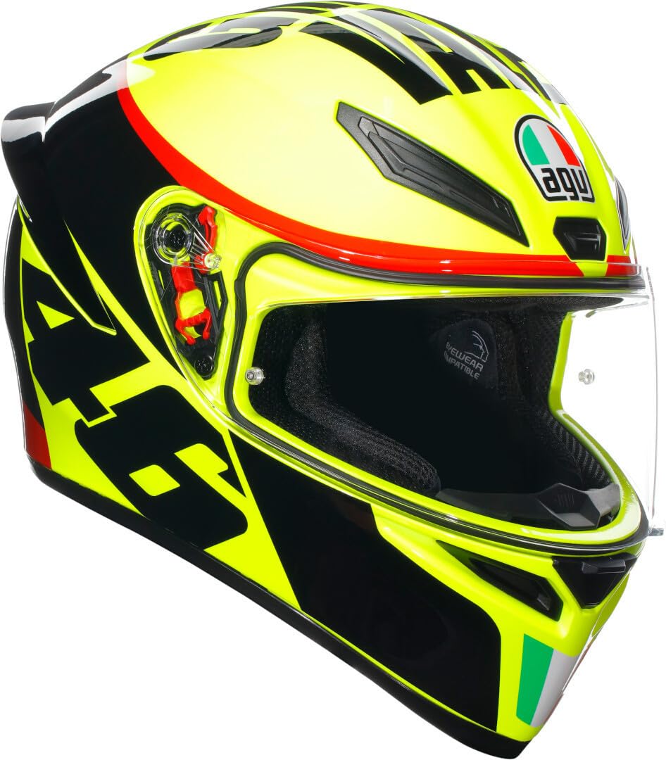AGV K1 S Grazie Vale Integralhelm (schwarz/gelb/rot), M (57) von AGV