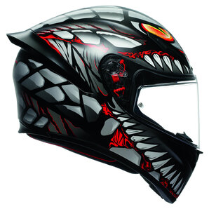 AGV K1 S Lyzard Integralhelm Matt Schwarz Grau Rot von AGV