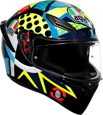 AGV K1 S Rossi Winter Test 2020, Integralhelm - Blau/Neon-Gelb/Rot/Grün - XXL von AGV