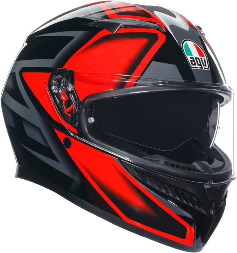 AGV K3 Compound Integralhelm (schwarz/rot/grau), S (55) von AGV