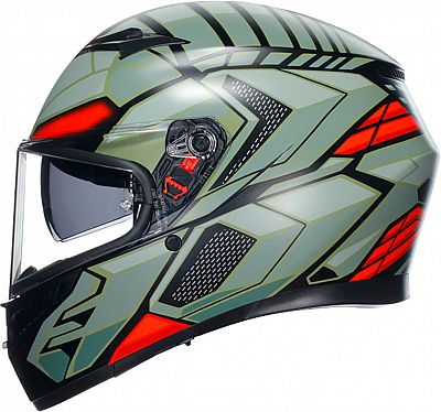 AGV K3 Decept, Integralhelm - Matt Schwarz/Grün/Rot - XXL von AGV