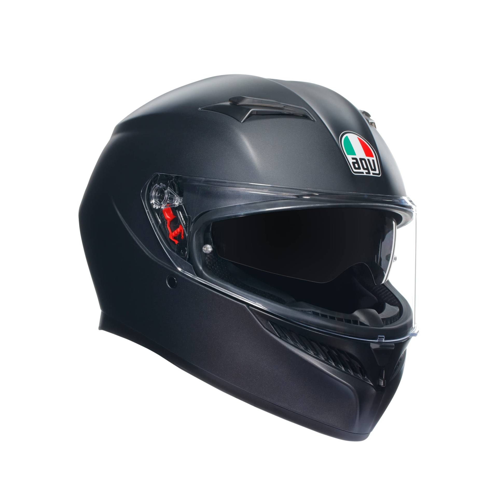 AGV - K3 E2206 MPLK Motorradhelm, Herren Integralhelm, ECE Vollvisierhelm mit Schweißabsorption, Spoiler, Lüftungsschlitzen und Kratzfestem UV-Visier, mit Intercom Ready, Schwarz AGV - K3 E2206 MPLK Motorradhelm, Herren Integralhelm, ECE Vollvisierhelm mit Schweißabsorption, Spoiler, Lüftungsschlitzen und Kratzfestem UV-Visier, mit Intercom Ready, Schwarz von AGV