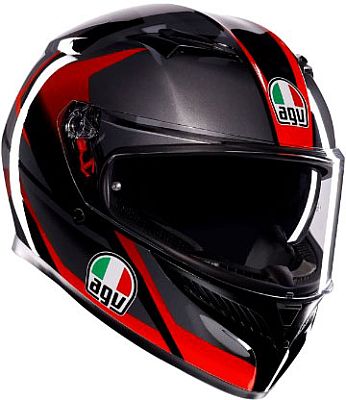 AGV K3 Striga, Integralhelm - Schwarz/Grau/Rot - S von AGV