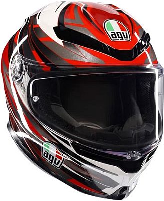 AGV K6 S Reeval, Integralhelm - Weiß/Rot/Grau - XS von AGV