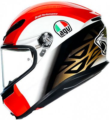 AGV K6 S SIC58, Integralhelm - Weiß/Rot/Schwarz - S von AGV