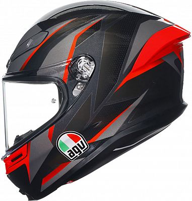 AGV K6 S Slashcut, Integralhelm - Schwarz/Grau/Rot - XS von AGV