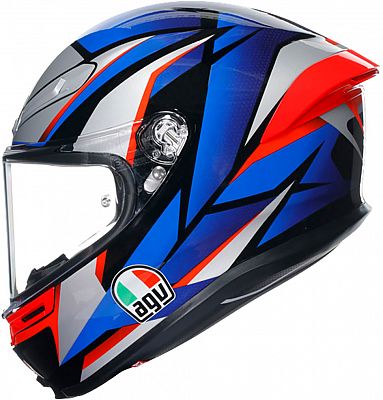 AGV K6 S Slashcut, Integralhelm - Schwarz/Silber/Blau/Rot - XL von AGV