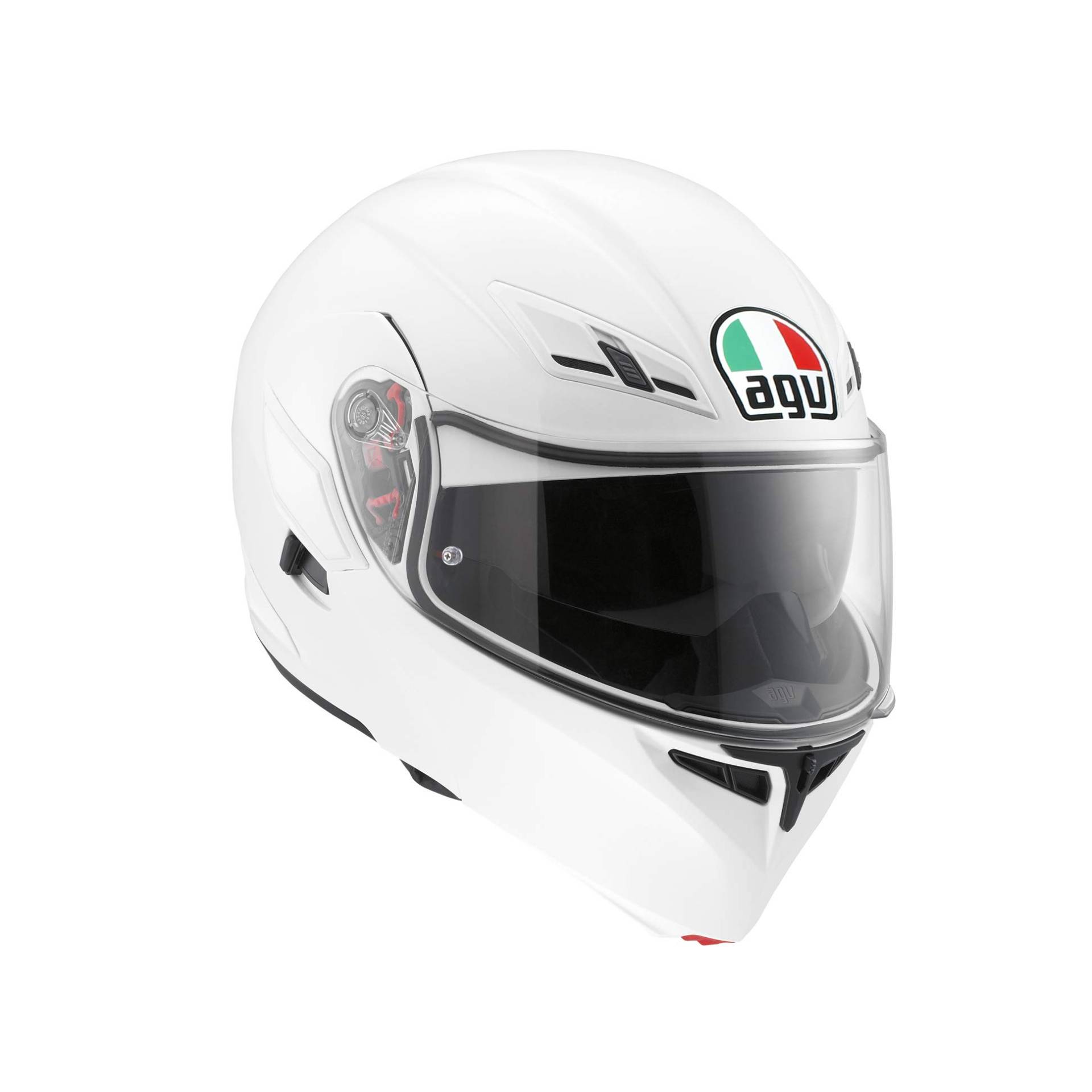 AGV Compact ST ECE 22-05 Solid Motorrad Klapphelm ECE 22-05 P/J in zwei Konfigurationen zugelassen, mit Sonnenblende, Weiß, S von AGV