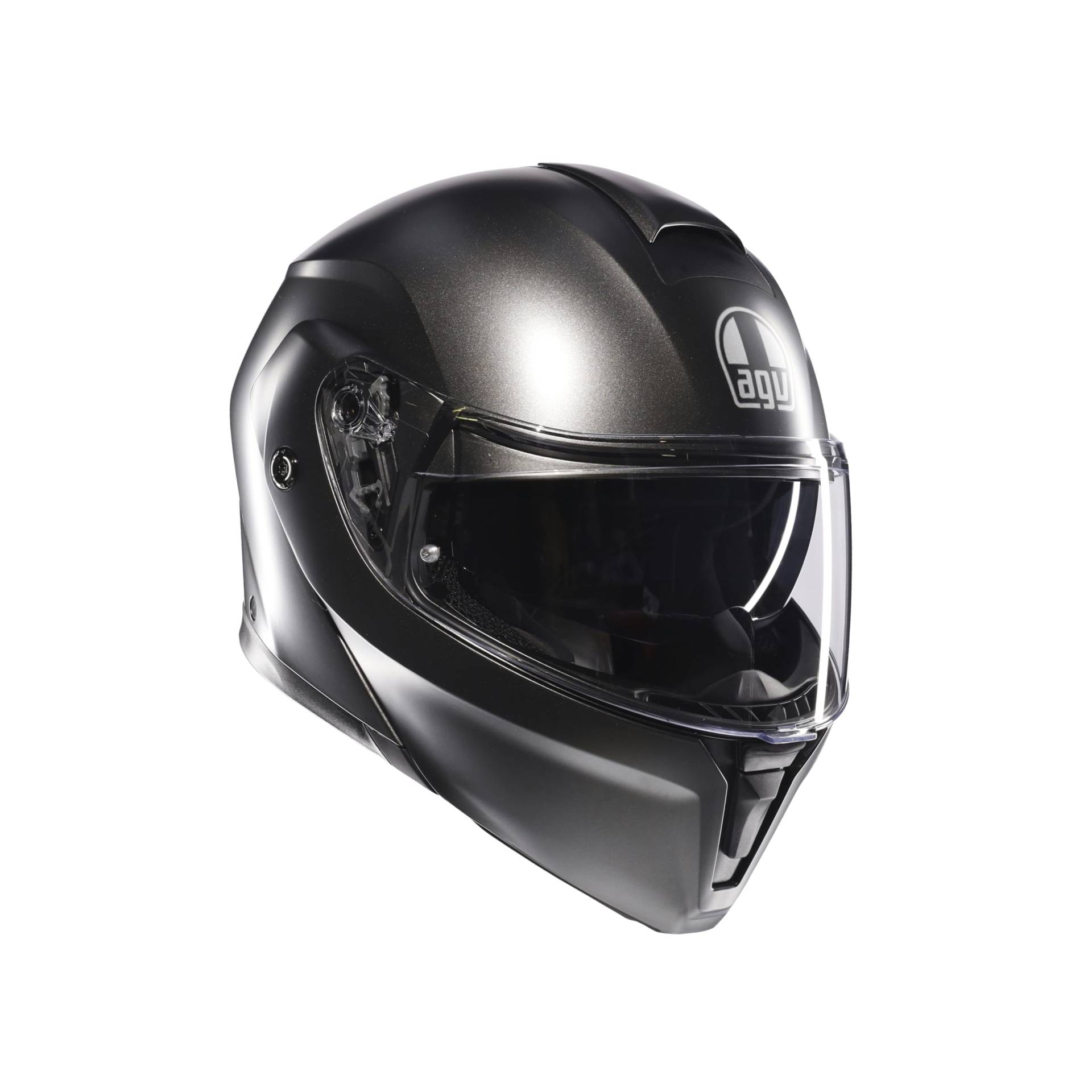 AGV Streetmodular ECE 22-06 Mono, Modularer Helm, Motorrad Klapphelm ECE 22-06 P/J in Zwei Konfigurationen zugelassen, mit Sonnenblende, Asphalt Matt Grau, L von AGV