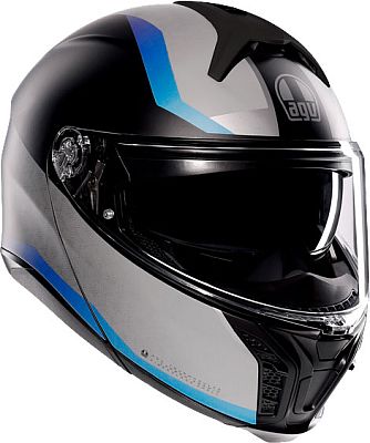 AGV Tourmodular Stray, Klapphelm - Matt Schwarz/Hellgrau/Blau - M von AGV